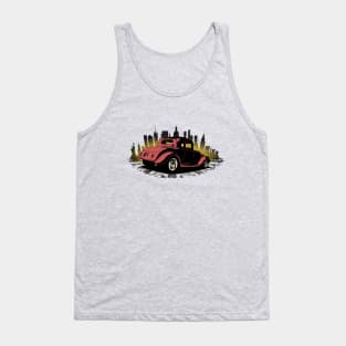 34 Ford with City Skyline, red Tank Top